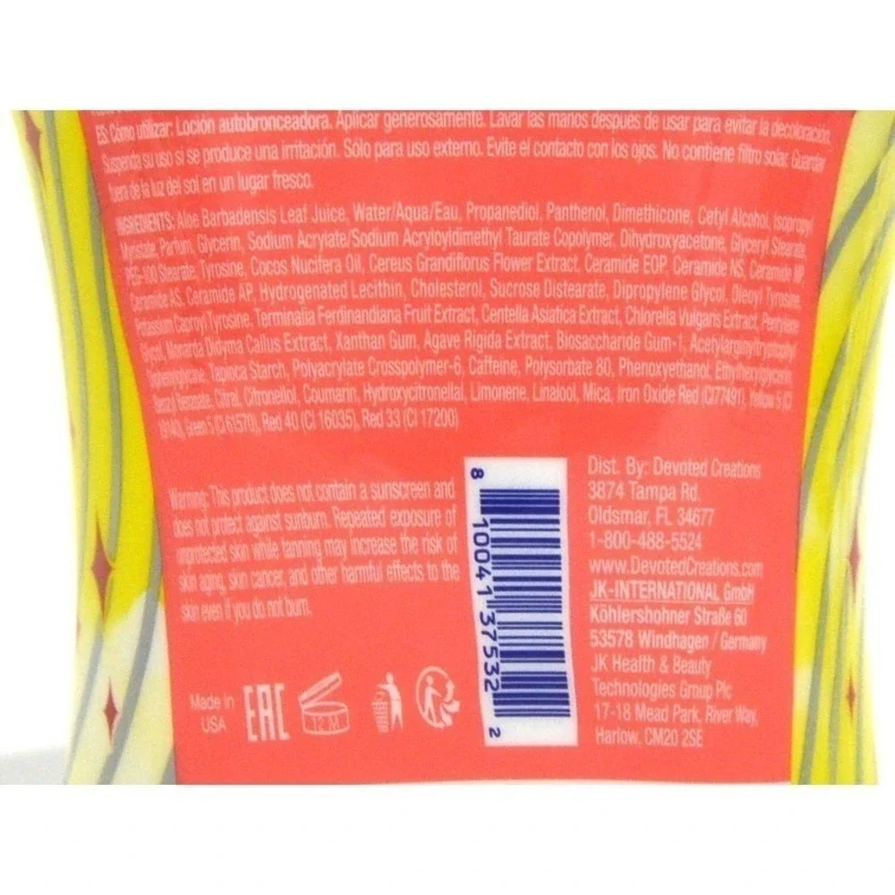 Devoted Creations Cactus Cabana Indoor Bronzing Fusion Tanning Lotion 12.25oz